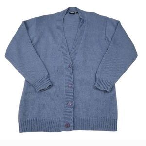Vintage Dockers Mohair Blend Button Down Sky Blue Sweater Cardigan Size Medium